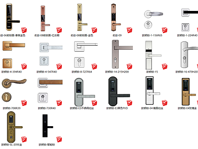 现代风格锁 钥匙 锁大全 智能锁