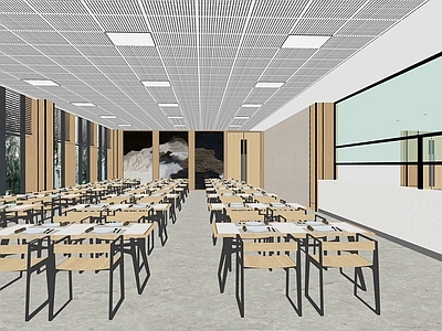 现代食堂 学校食堂 餐饮空间