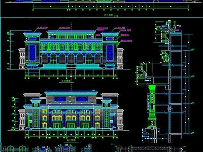 欧式办公楼建筑CAD 施工图