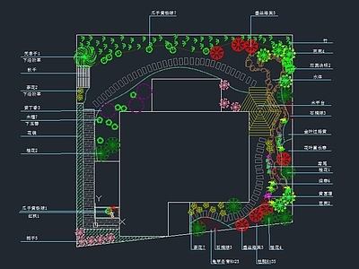 某别墅庭院绿化平面图 施工图