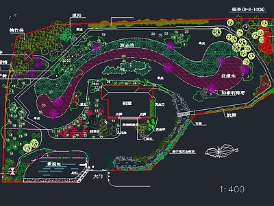 庭院绿地平面图 施工图