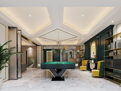 现代台球室 娱乐室