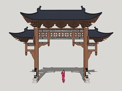 中式风格牌坊牌楼