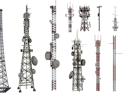 现代高压电塔 信号塔 通讯塔 信号发射塔 基站 铁塔