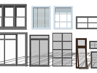 现代铝合金平开窗户 玻璃推拉窗 百叶窗 天窗组合