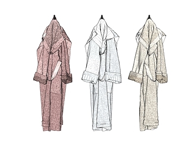 现代风格服装 衣服 浴袍 睡衣