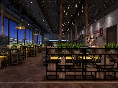 工业风烧烤店