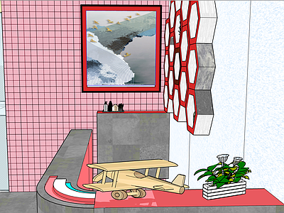 现代风格展柜 区域