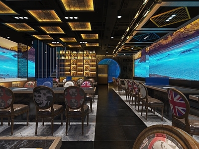 工业风烧烤店 头