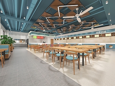工业风食堂 大学餐厅