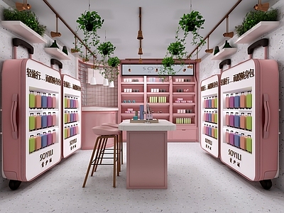 现代风格商场展区 护肤品店 化妆品店 专卖店 专卖柜 化妆品 护肤品
