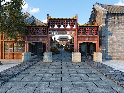 中式牌坊 民宅