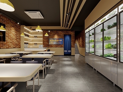 现代品牌餐厅 烧烤店 头 收银台