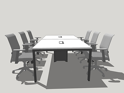 现代风格会议桌 板式家具 钢木会议桌