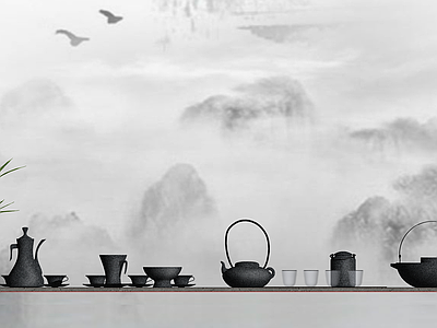 中式风格茶具 黑色 高古审美