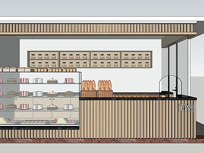 现代风格面包甜品店 超市 蛋糕摊位