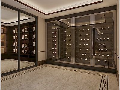 新中式酒窖 储藏室 酒柜 酒