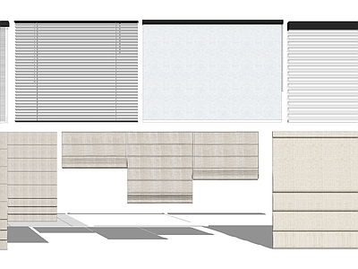 现代百叶帘 布艺 折叠升降帘组合 帷幔 遮光