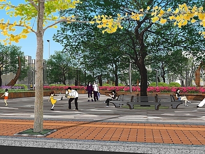 现代风格公园景观 运动公园