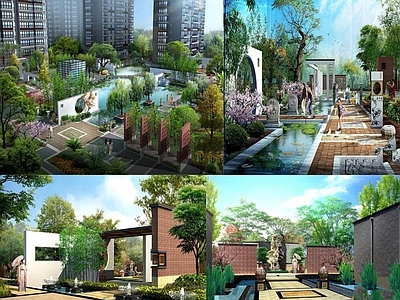 某小区住宅景墙 施工图 效果图