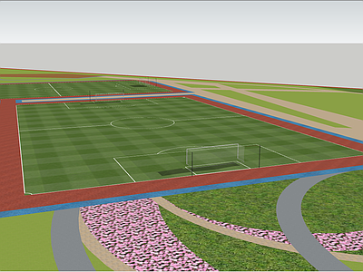 现代风格足球场 公园景观 体育公园