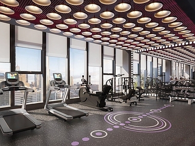 现代健身房 跑步机