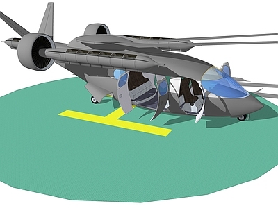 现代风格航空机 直升机 军事飞机 运输机