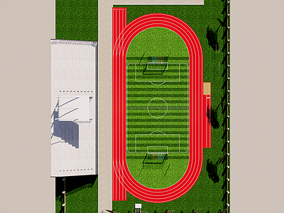 现代风格足球场 公共空间