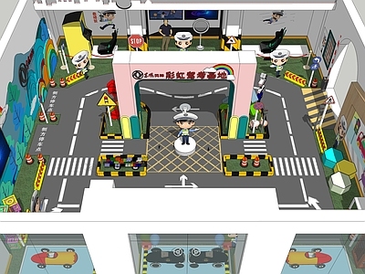 现代商场展区 展厅 商铺