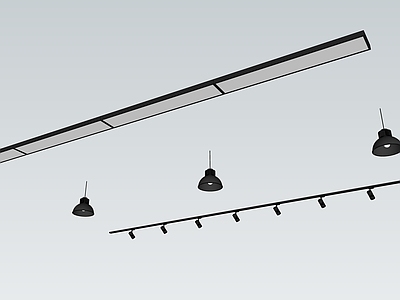 工业风格灯具 射灯 面片灯 黑色灯 筒灯 吊灯