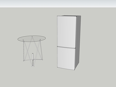 现代风格冰箱 办公室 玻璃桌