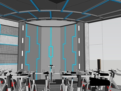 工业风格健身房 单车房