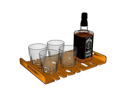 现代风格酒具 酒瓶 酒杯 玻璃杯 洋酒 威士忌酒瓶