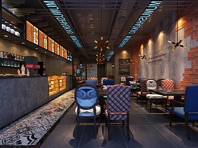 工业风烧烤店 烤鸭店
