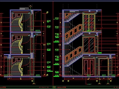 欧式楼梯CAD图纸 施工图