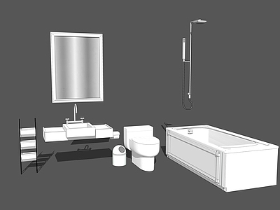 现代风格洗面盆 洗手台 马桶 淋浴花洒
