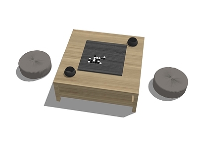 新中式风格棋牌桌 围棋桌 座凳 棋盘