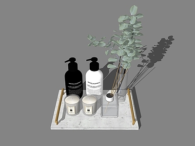 现代风格洗浴用品 香薰 蜡烛 香水 陈设品