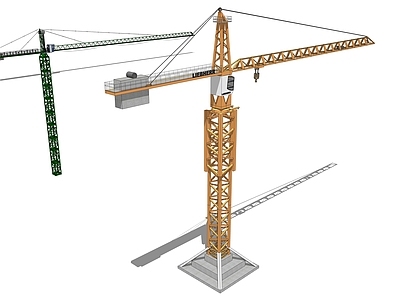 现代风格吊塔 起重机 吊车 龙门吊 码头机械手 工程行吊