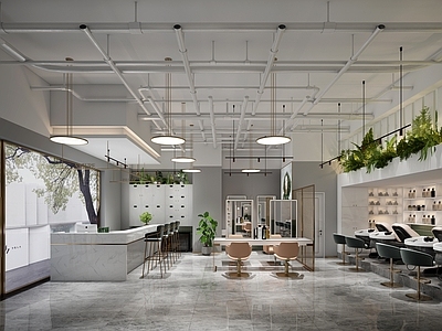 工业风美发店 理发店