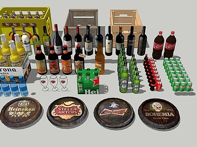 现代风格酒具 酒箱 啤酒 红酒