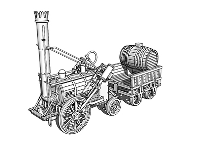 现代风格轨道车