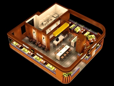 全套粉面店 施工图 效果图