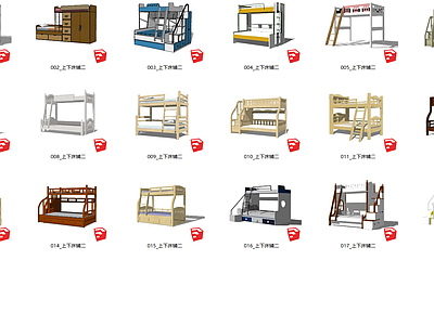 现代风格双层床 上下床 儿童床