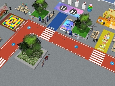 现代风格学校 美陈 展台