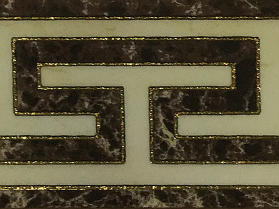 波打线镀金大理石