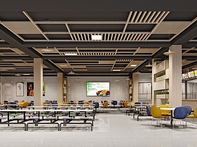 现代食堂 餐厅 餐桌椅 休闲桌椅