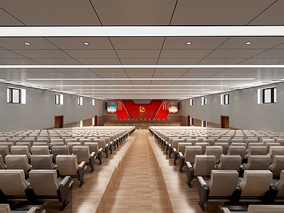 现代报告厅 会议室 公共椅 背景墙