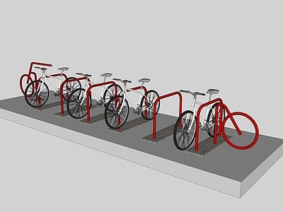 现代风格自行车 停车位