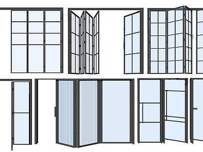 现代风格玻璃折叠门